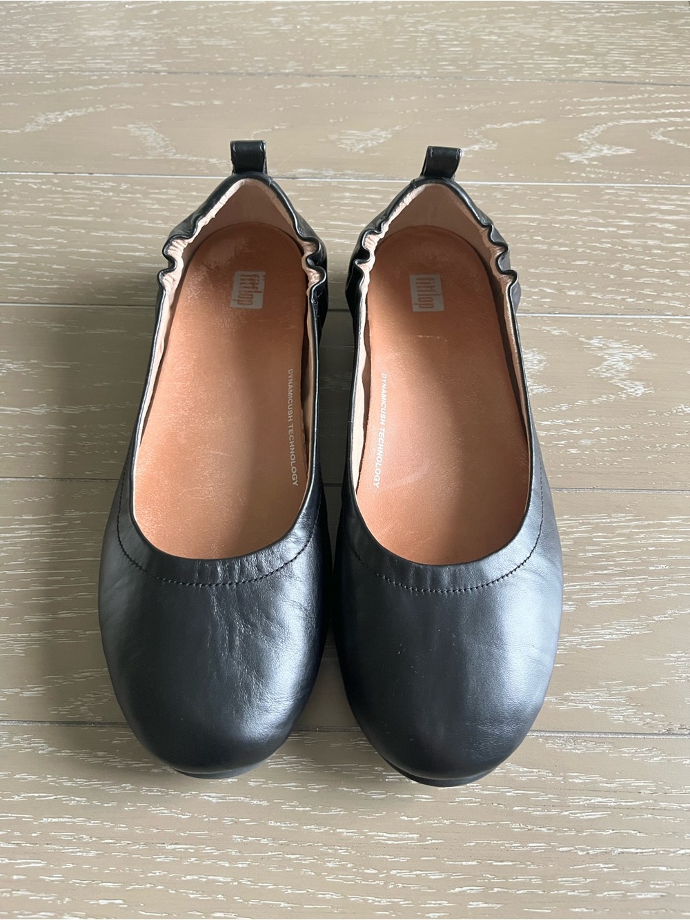 Fitflop Women's Allegro Leather Ballet Flat Black Sz 10 Comfort Workwear - Picture 4 of 7